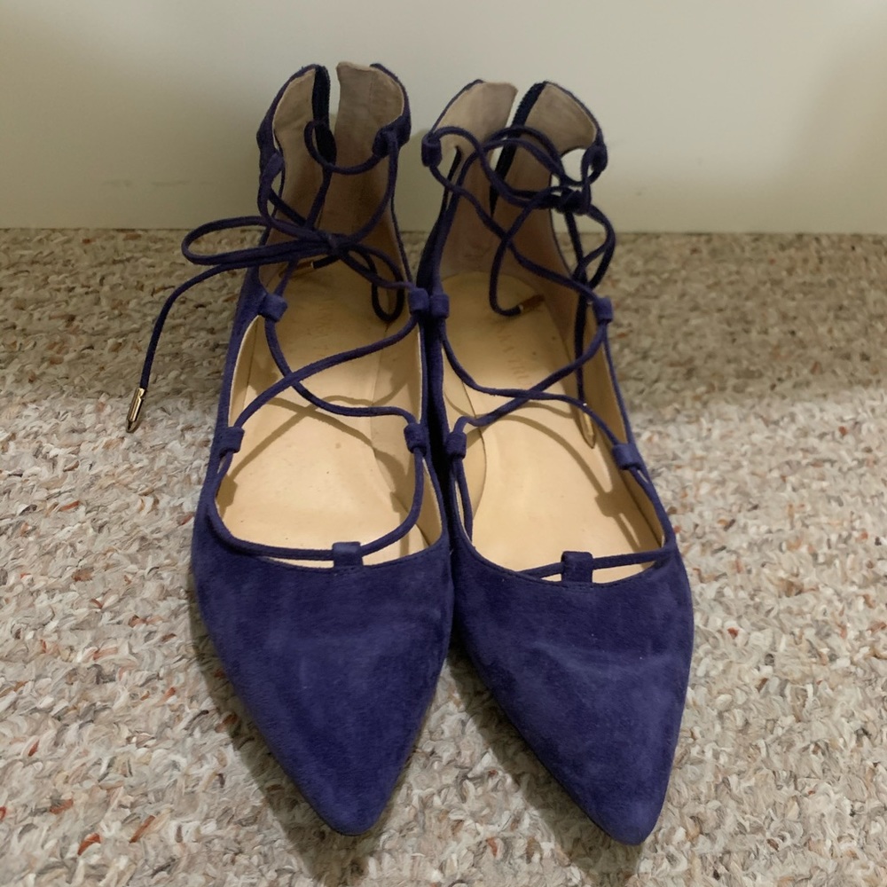 Electric Blue/Purple Lace up Flats